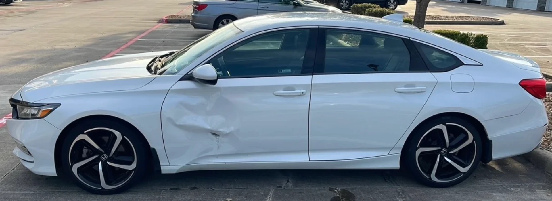 Honda Accord Sport before repair — Driver-side door and quarter panel impact